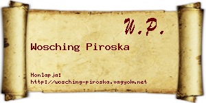 Wosching Piroska névjegykártya