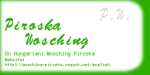 piroska wosching business card